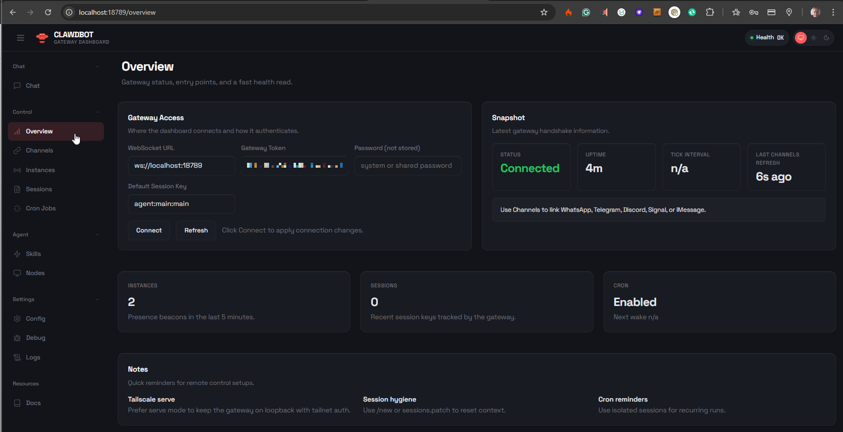 OpenClaw Control Panel Overview